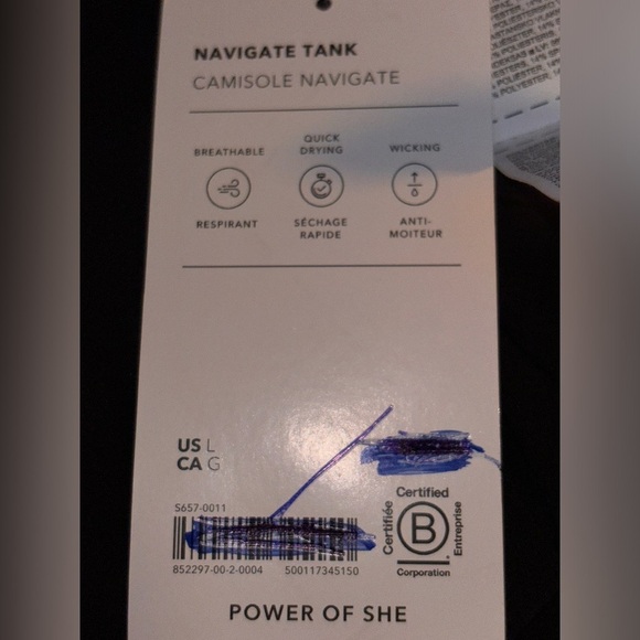 Athleta Ripstop Black Tank Top 2 Way Stretch Breathable Workout NEW Women L - Picture 8 of 8